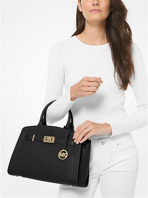 michael kors karson signature satchel|Michael Kors Karson Pebble Leather Satchel .